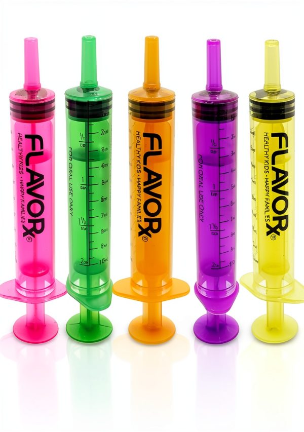 FLAVORx Colorful Oral Syringe Set 5‑Pack 10ml Graduated Bottleneckers-0