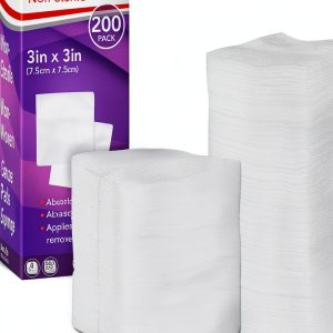 Healqu Ultra Absorbent Non-Woven Gauze Pads 3x3 Inch 200 Count-0