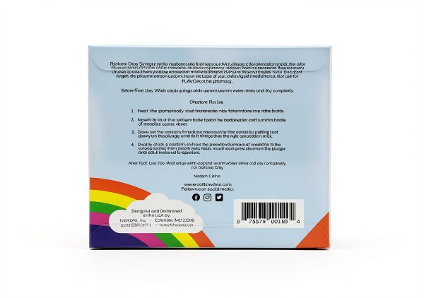 FLAVORx Colorful Oral Syringe Set 5‑Pack 10ml Graduated Bottleneckers-3