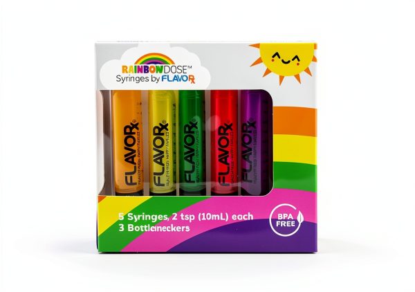 FLAVORx Colorful Oral Syringe Set 5‑Pack 10ml Graduated Bottleneckers-1
