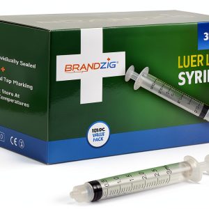3ml Luer Lock Syringe Brandzig Sterile No Needle 100 Pack Professional-0
