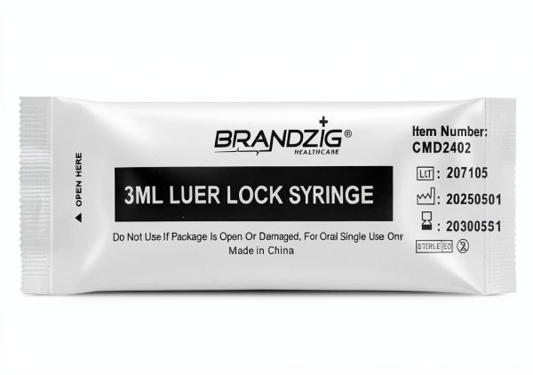 3ml Luer Lock Syringe Brandzig Sterile No Needle 100 Pack Professional-1
