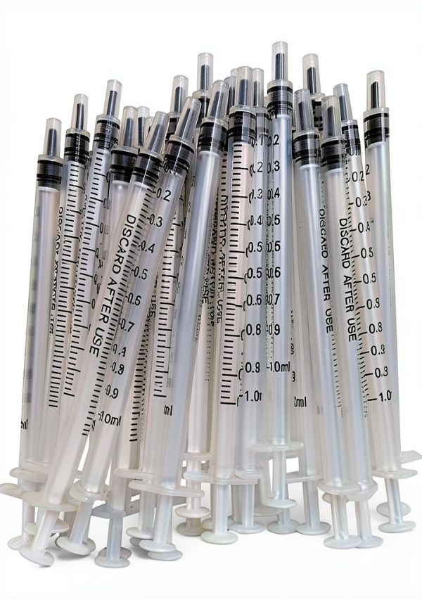 1ml Plastic Syringe No Needle WANBAO 100pcs Bulk for Pets & Lab-0