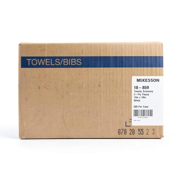 McKesson Disposable Towels [Pack of 500] for Dental Bibs, Nails, Tattoo, Dentist, Medical - 13 x 18 in, 2-Ply Tissue, Waffle Embossed, White-3
