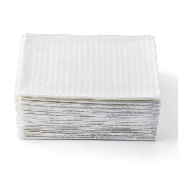 McKesson Disposable Towels [Pack of 500] for Dental Bibs, Nails, Tattoo, Dentist, Medical - 13 x 18 in, 2-Ply Tissue, Waffle Embossed, White-1