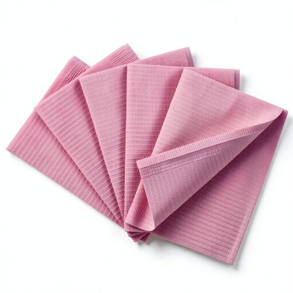 Dental Bibs 125pcs 13x18 Pink Disposable 3-Ply Waterproof by OneMed-1